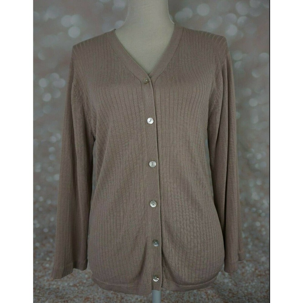Impulse Paris Silk Button Up Cardigan Sweater